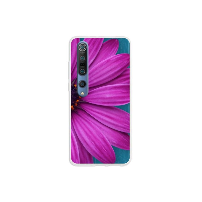 Gelový obal mmCase na mobil Xiaomi Mi 10 - fialová kopretina