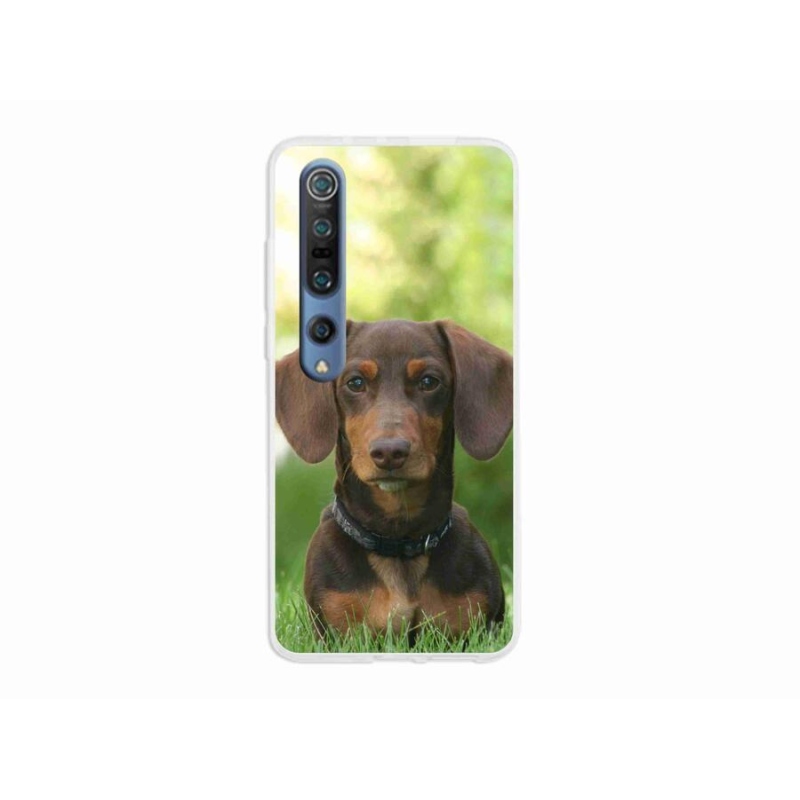 Gelový obal mmCase na mobil Xiaomi Mi 10 - hnědý jezevčík