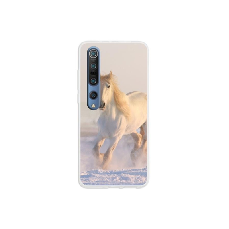 Gelový obal mmCase na mobil Xiaomi Mi 10 - kůň ve sněhu