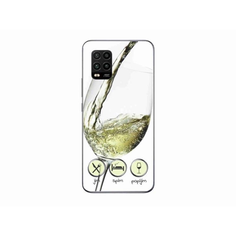 Gelový obal mmCase na mobil Xiaomi Mi 10 Lite - sklenička vína bílé