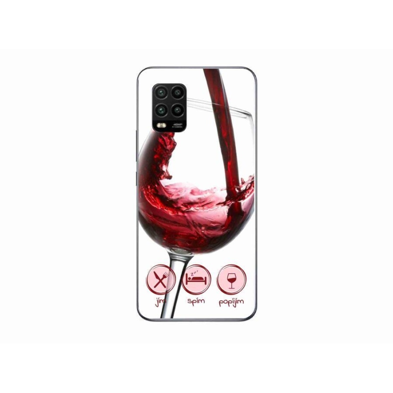 Gelový obal mmCase na mobil Xiaomi Mi 10 Lite - sklenička vína červené