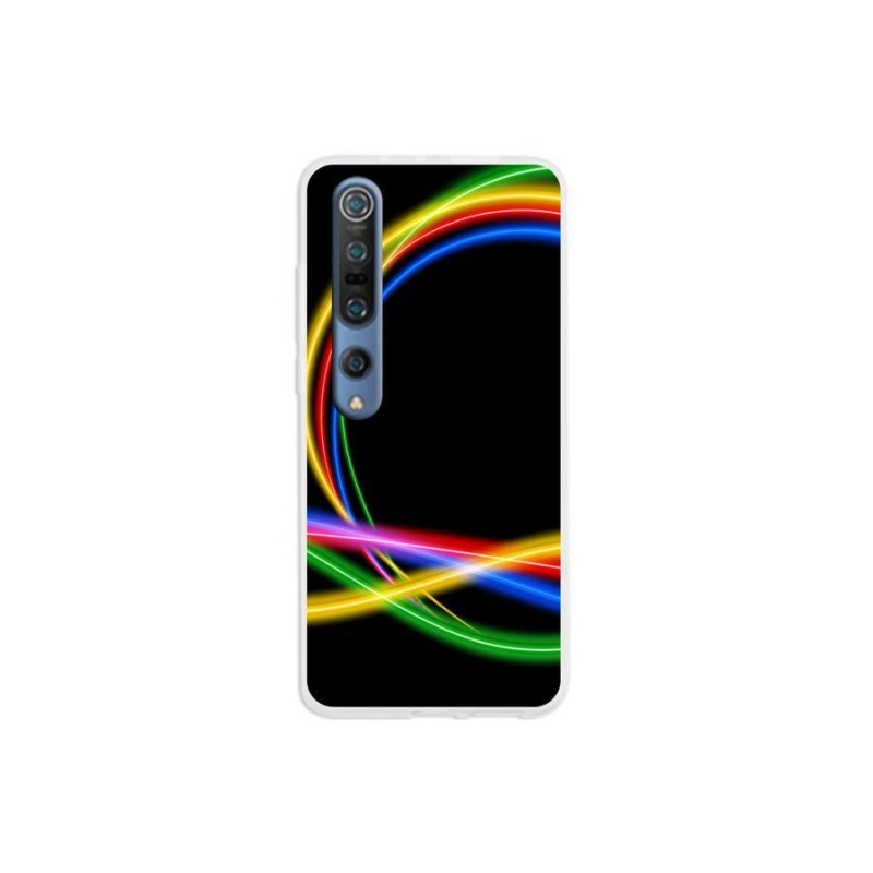 Gelový obal mmCase na mobil Xiaomi Mi 10 - neonové kruhy