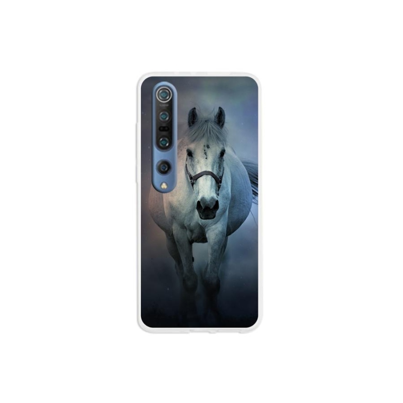 Gelový obal mmCase na mobil Xiaomi Mi 10 Pro - běžící bílý kůň