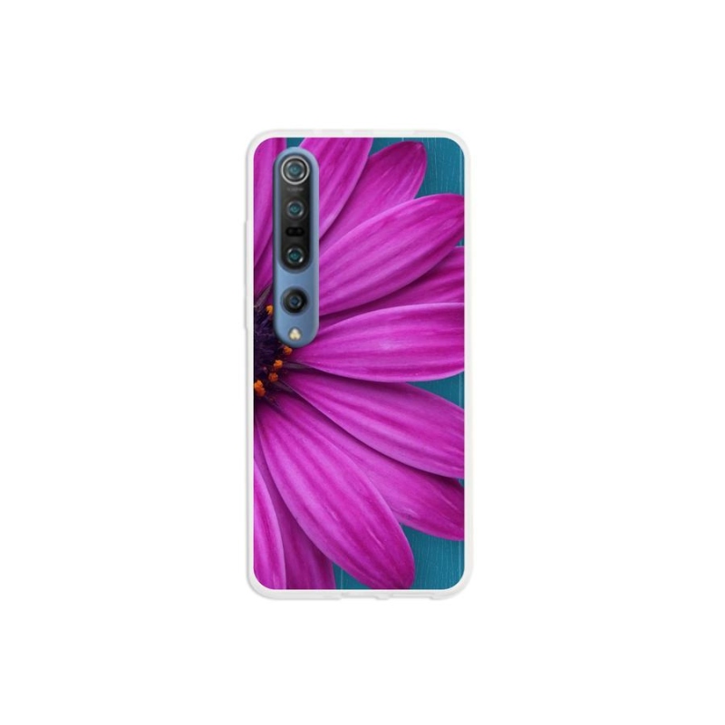Gelový obal mmCase na mobil Xiaomi Mi 10 Pro - fialová kopretina