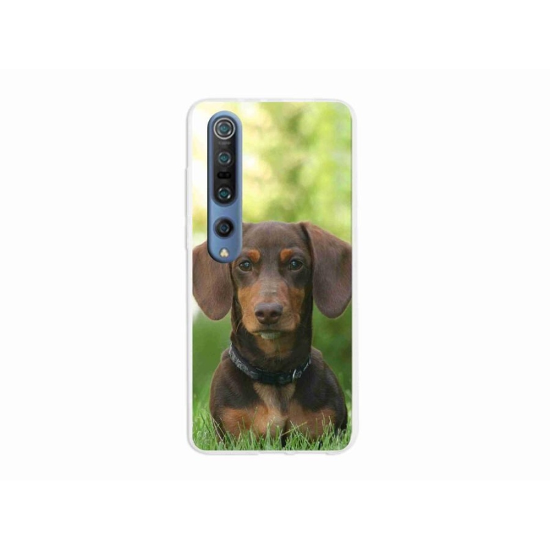 Gelový obal mmCase na mobil Xiaomi Mi 10 Pro - hnědý jezevčík