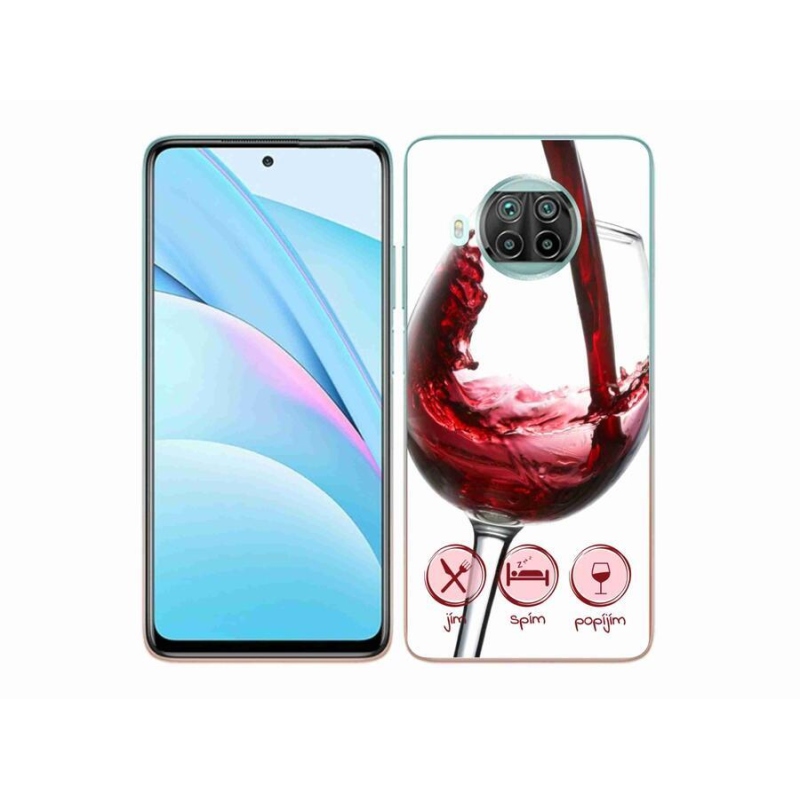 Gelový obal mmCase na mobil Xiaomi Mi 10T Lite 5G - sklenička vína červené