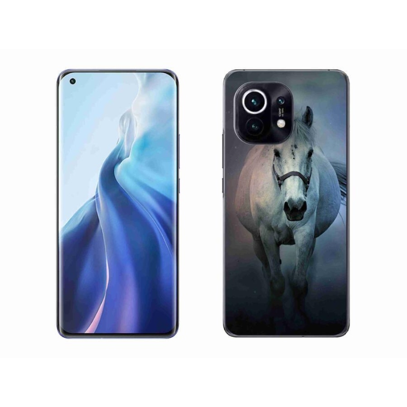 Gelový obal mmCase na mobil Xiaomi Mi 11 - běžící bílý kůň