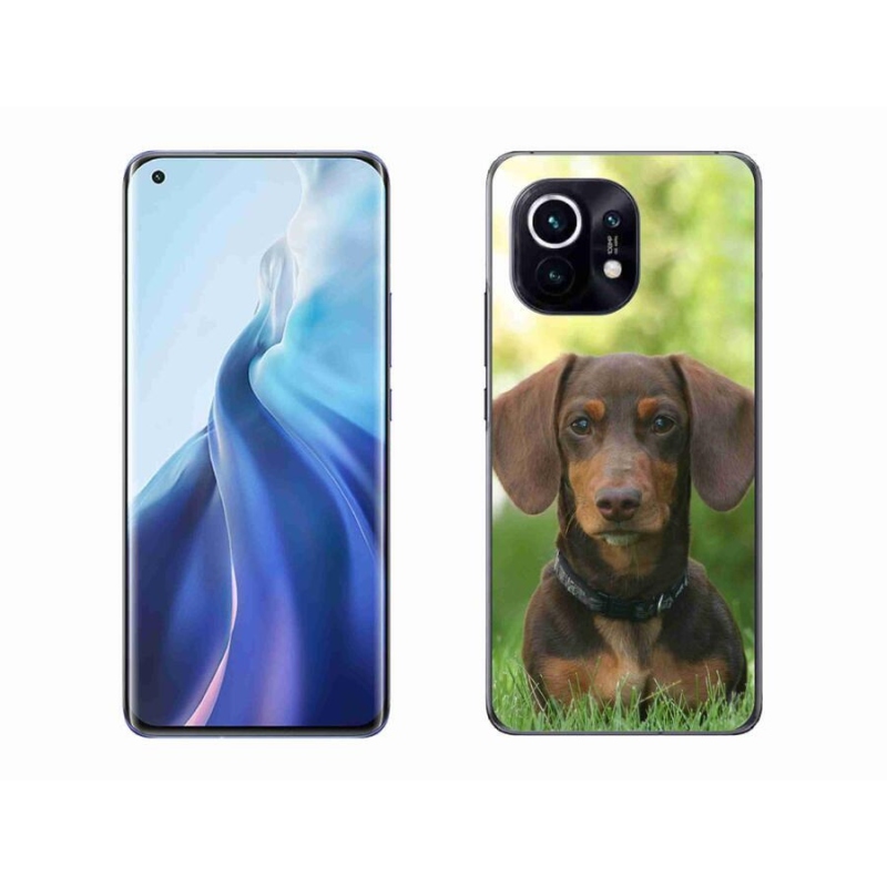 Gelový obal mmCase na mobil Xiaomi Mi 11 - hnědý jezevčík