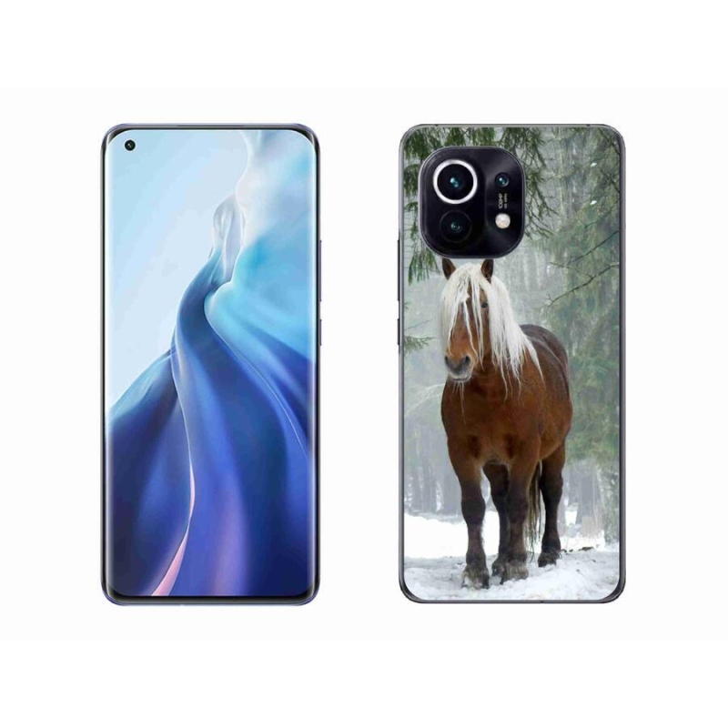 Gelový obal mmCase na mobil Xiaomi Mi 11 - kůň v lese