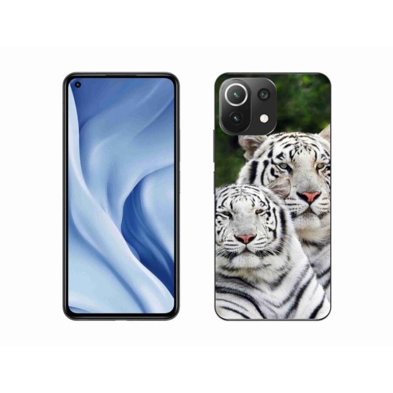 Gelový obal mmCase na mobil Xiaomi Mi 11 Lite 4G/5G - bílí tygři