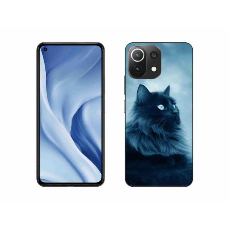 Gelový obal mmCase na mobil Xiaomi Mi 11 Lite 4G/5G - černá kočka 1