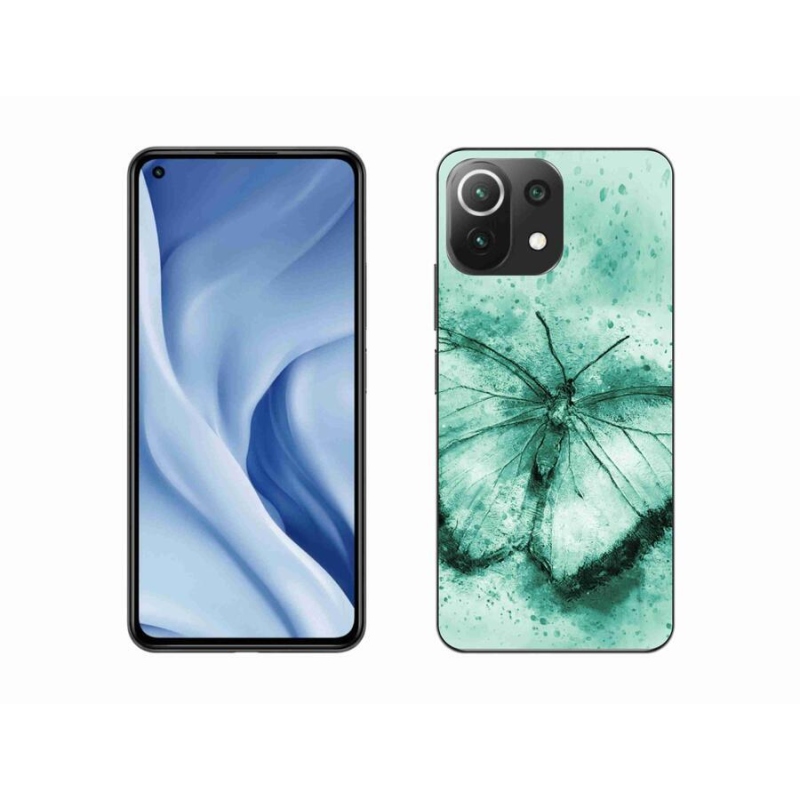 Gelový obal mmCase na mobil Xiaomi Mi 11 Lite 4G/5G - zelený motýl