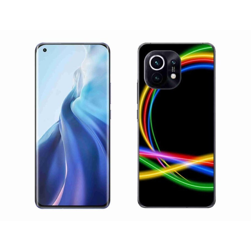 Gelový obal mmCase na mobil Xiaomi Mi 11 - neonové kruhy
