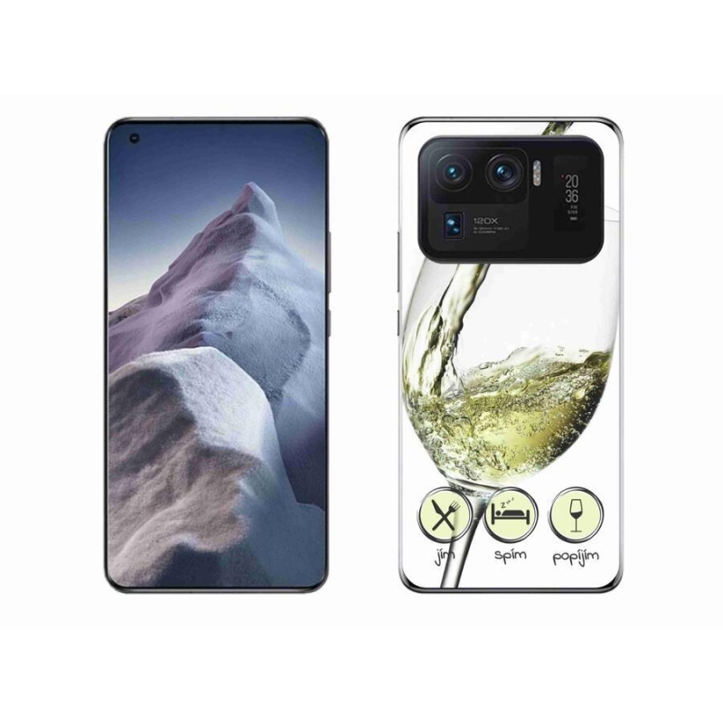 Gelový obal mmCase na mobil Xiaomi Mi 11 Ultra - sklenička vína bílé