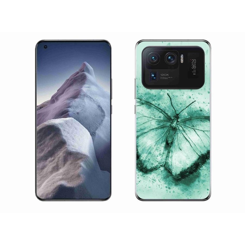 Gelový obal mmCase na mobil Xiaomi Mi 11 Ultra - zelený motýl