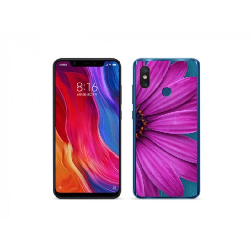 Gelový obal mmCase na mobil Xiaomi Mi 8 - fialová kopretina