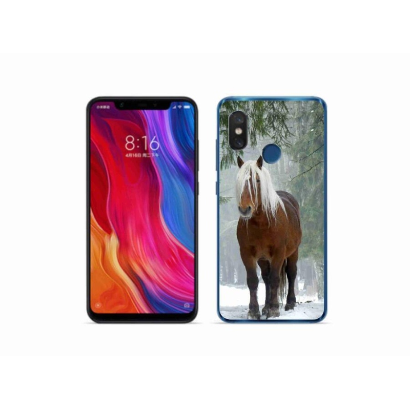 Gelový obal mmCase na mobil Xiaomi Mi 8 - kůň v lese