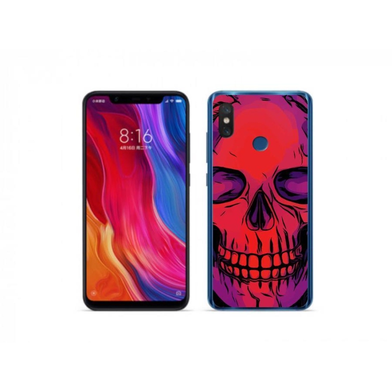 Gelový obal mmCase na mobil Xiaomi Mi 8 - lebka