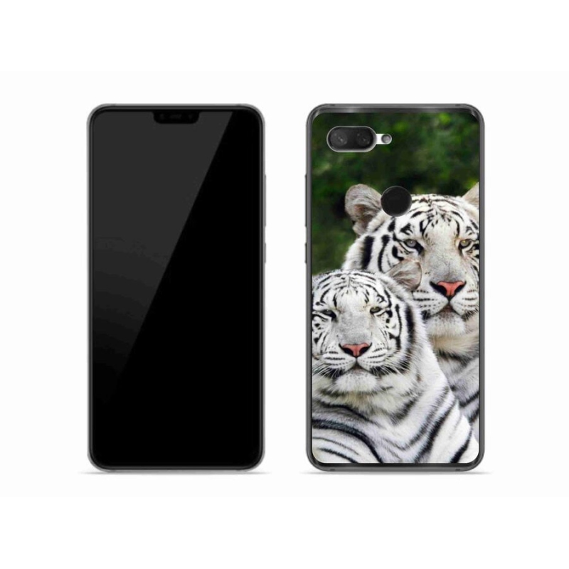 Gelový obal mmCase na mobil Xiaomi Mi 8 Lite - bílí tygři