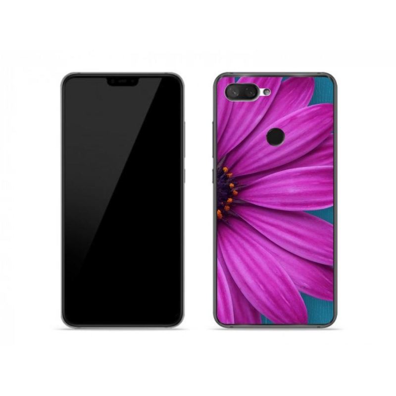 Gelový obal mmCase na mobil Xiaomi Mi 8 Lite - fialová kopretina