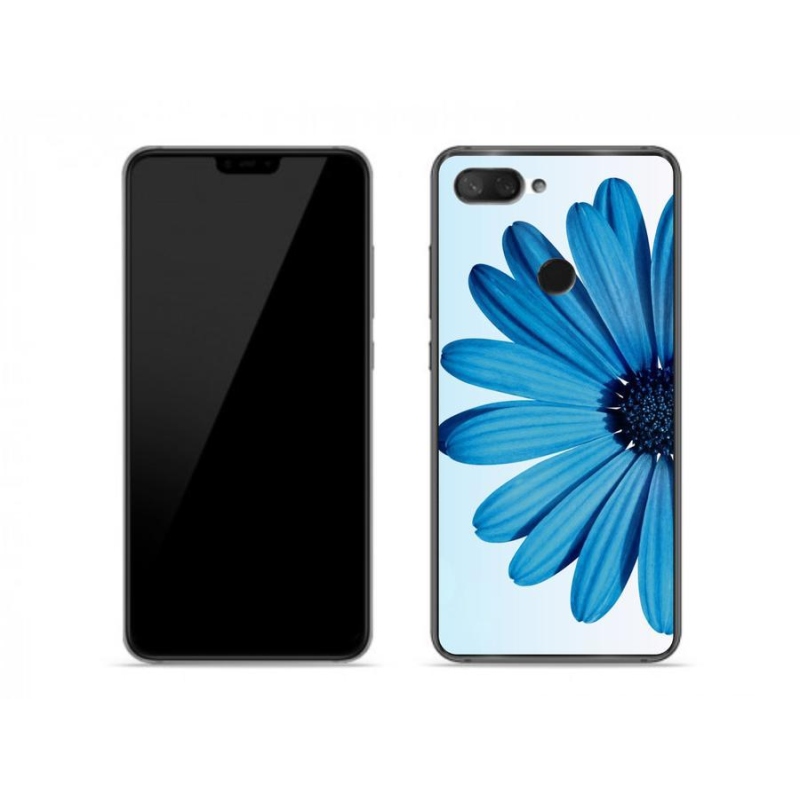Gelový obal mmCase na mobil Xiaomi Mi 8 Lite - modrá kopretina