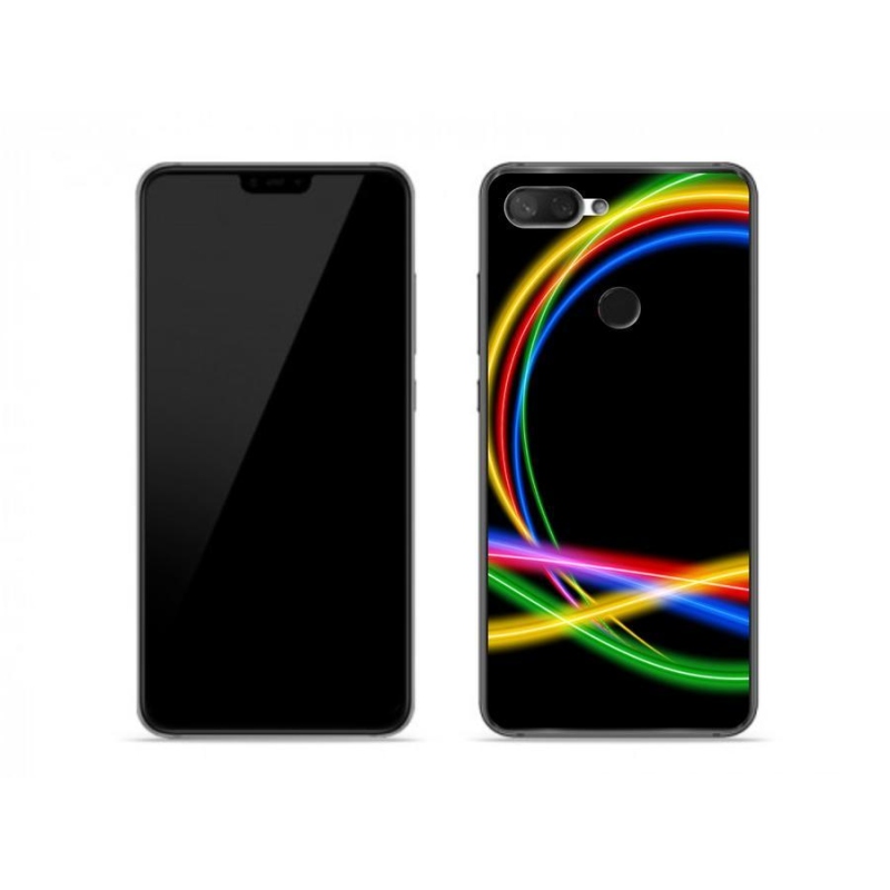 Gelový obal mmCase na mobil Xiaomi Mi 8 Lite - neonové kruhy