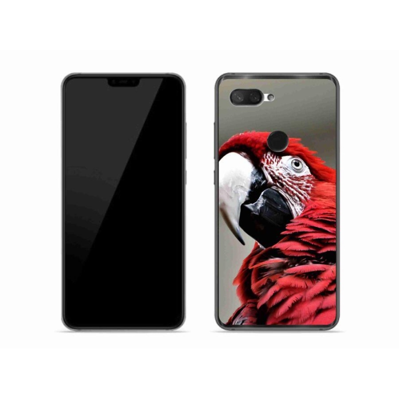 Gelový obal mmCase na mobil Xiaomi Mi 8 Lite - papoušek ara červený
