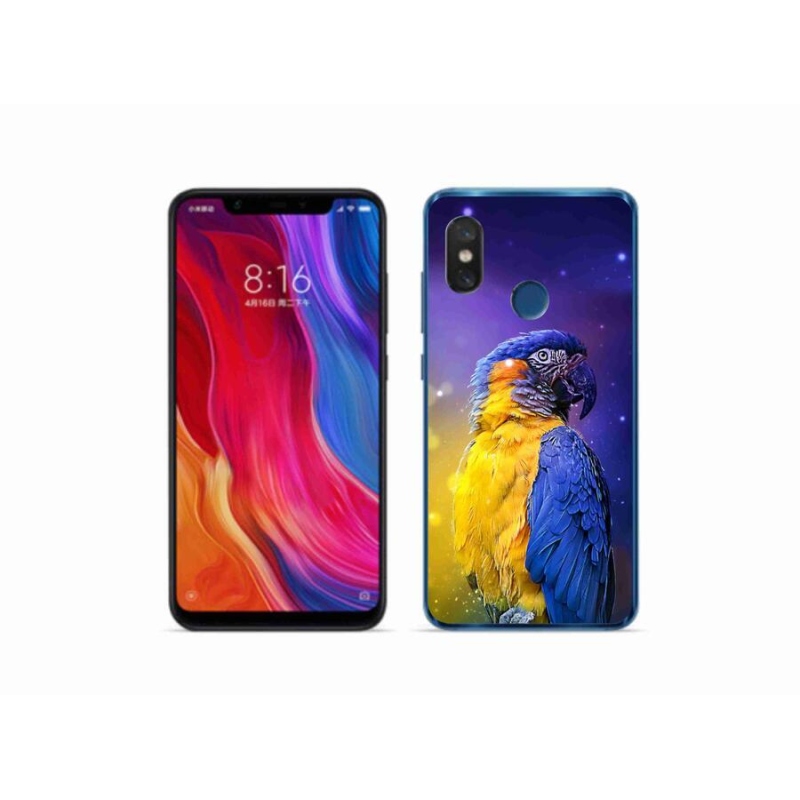 Gelový obal mmCase na mobil Xiaomi Mi 8 - papoušek ara 1