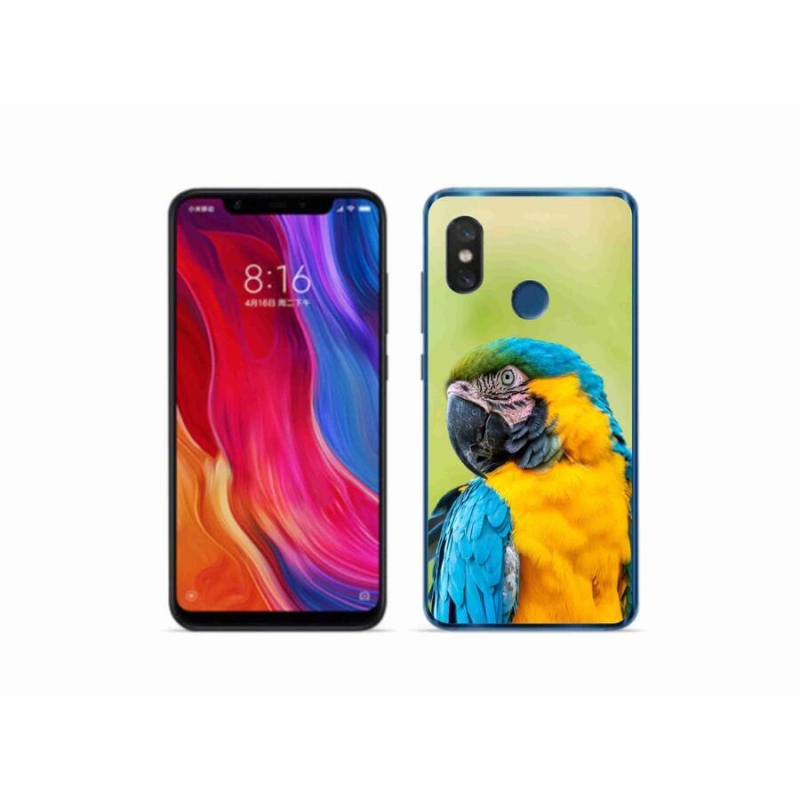 Gelový obal mmCase na mobil Xiaomi Mi 8 - papoušek ara 2