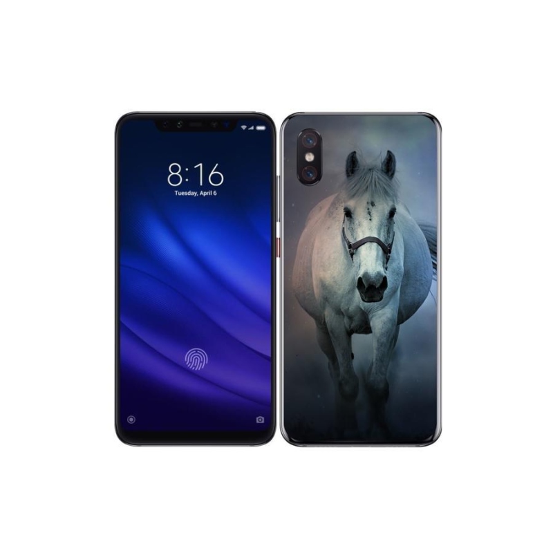 Gelový obal mmCase na mobil Xiaomi Mi 8 Pro - běžící bílý kůň