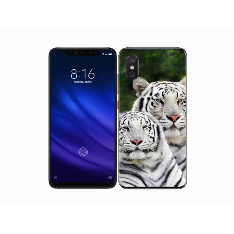 Gelový obal mmCase na mobil Xiaomi Mi 8 Pro - bílí tygři