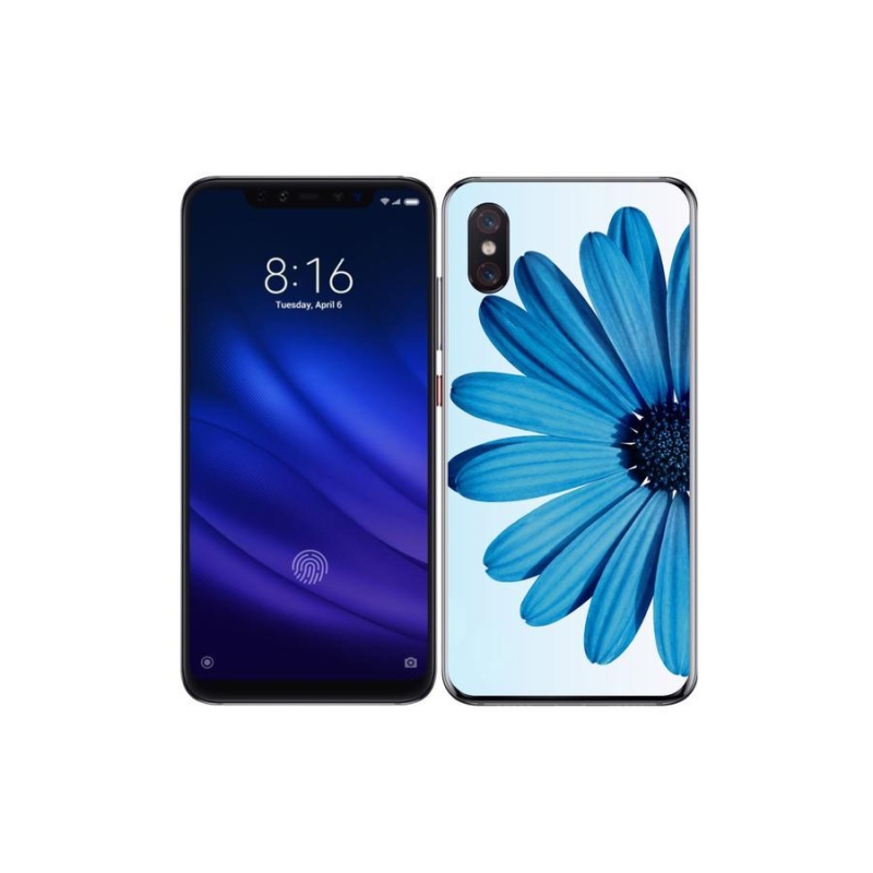 Gelový obal mmCase na mobil Xiaomi Mi 8 Pro - modrá kopretina