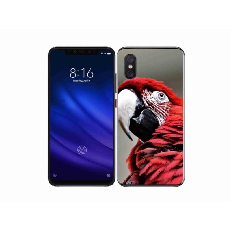 Gelový obal mmCase na mobil Xiaomi Mi 8 Pro - papoušek ara červený