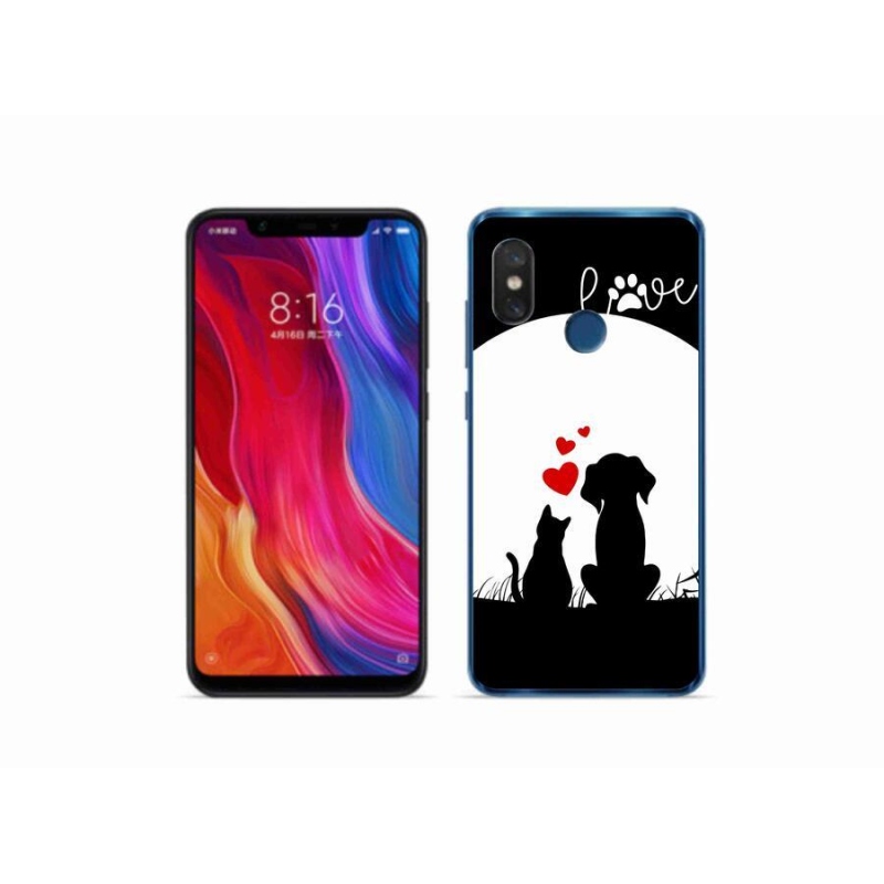 Gelový obal mmCase na mobil Xiaomi Mi 8 - zvířecí láska