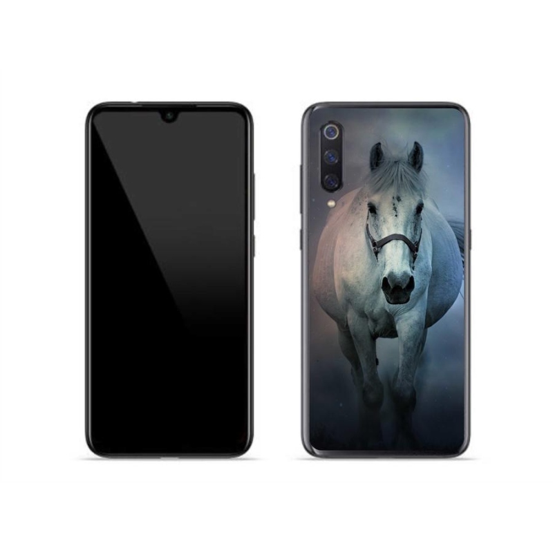 Gelový obal mmCase na mobil Xiaomi Mi 9 - běžící bílý kůň