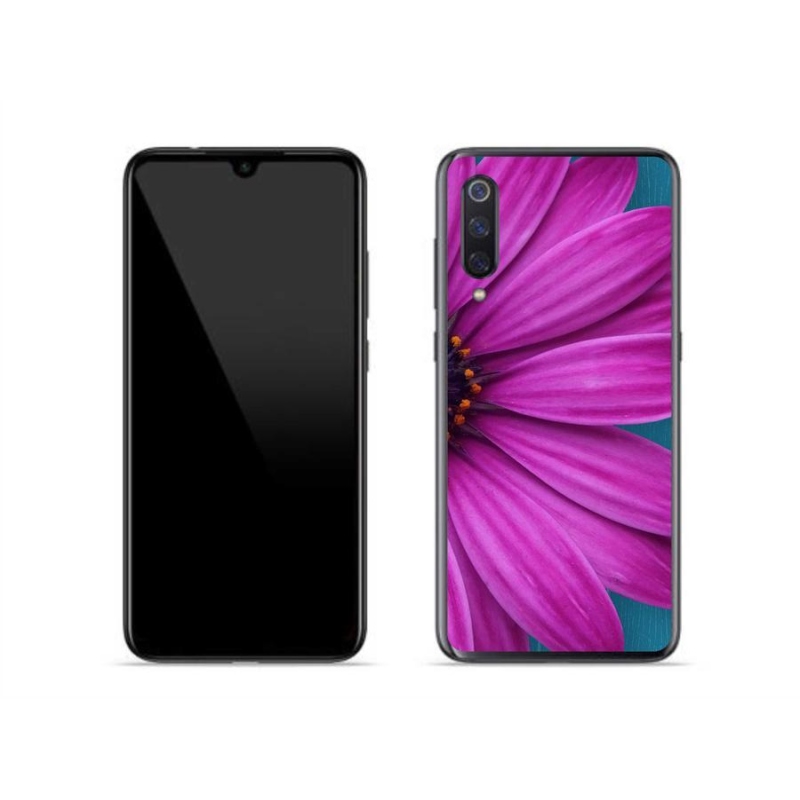 Gelový obal mmCase na mobil Xiaomi Mi 9 - fialová kopretina