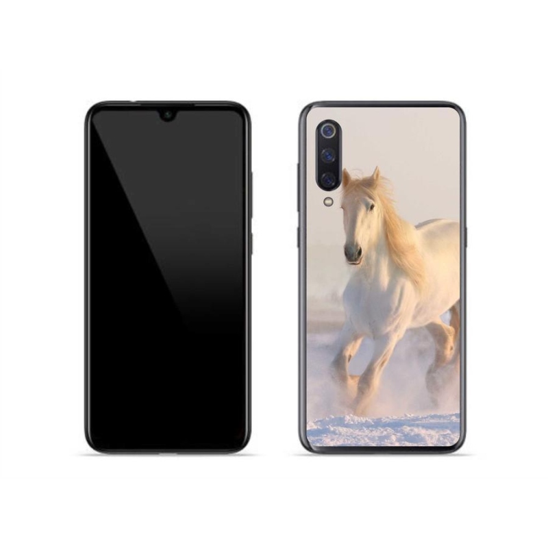 Gelový obal mmCase na mobil Xiaomi Mi 9 - kůň ve sněhu
