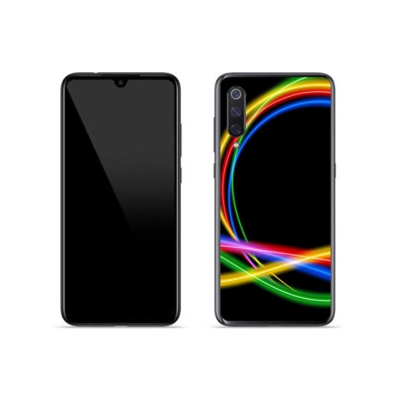 Gelový obal mmCase na mobil Xiaomi Mi 9 - neonové kruhy