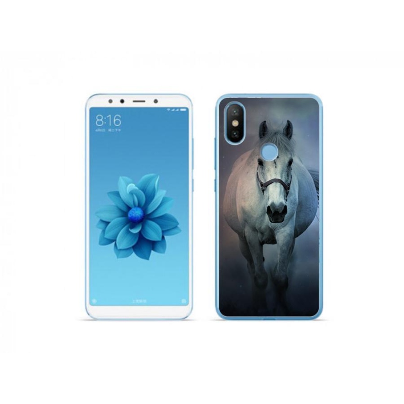 Gelový obal mmCase na mobil Xiaomi Mi A2 - běžící bílý kůň