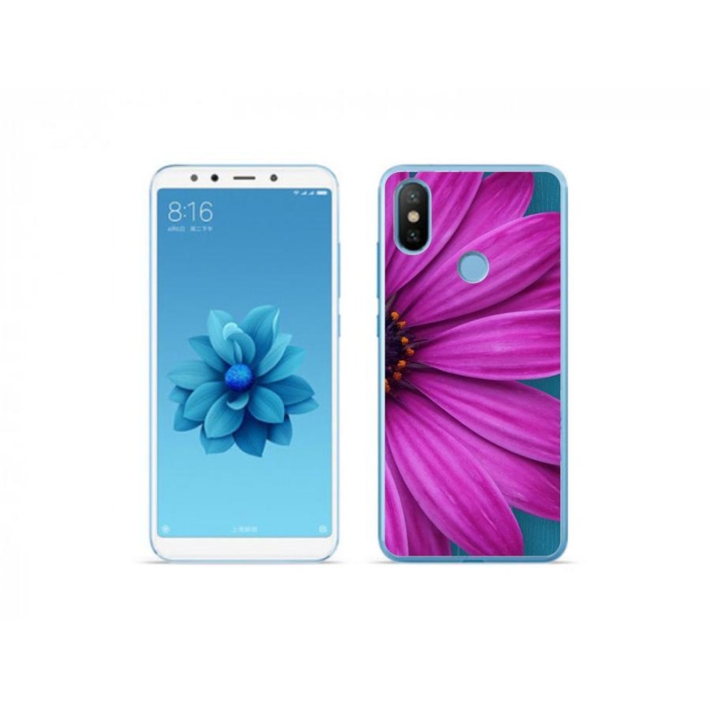 Gelový obal mmCase na mobil Xiaomi Mi A2 - fialová kopretina