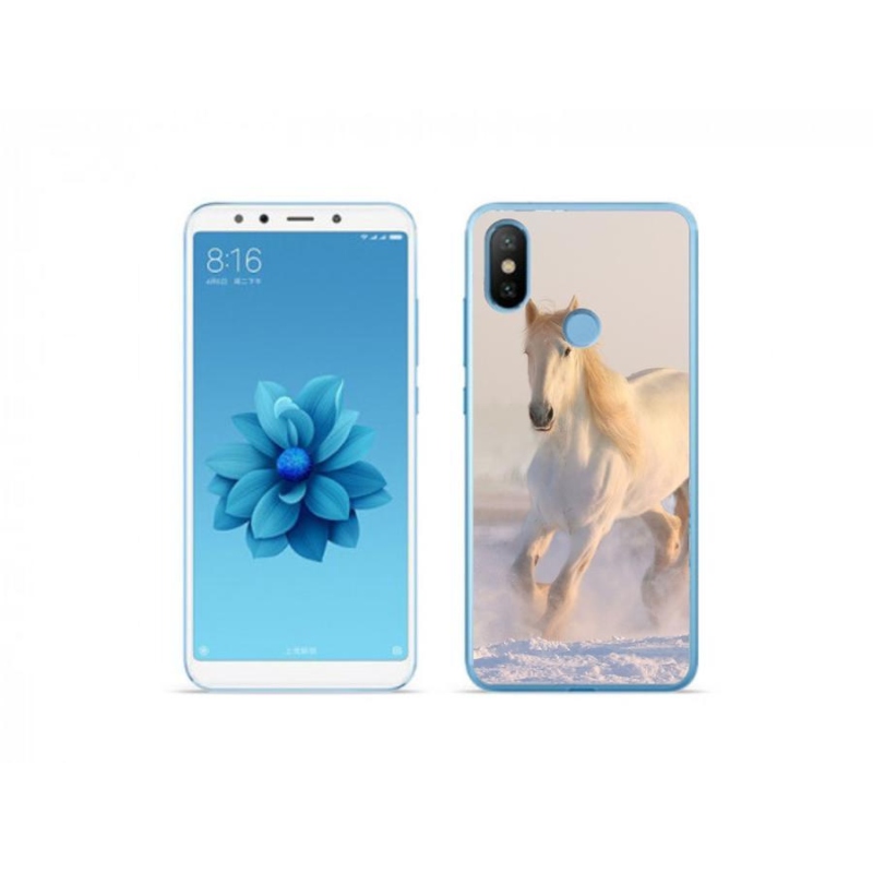 Gelový obal mmCase na mobil Xiaomi Mi A2 - kůň ve sněhu