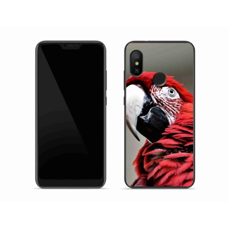 Gelový obal mmCase na mobil Xiaomi Mi A2 Lite - papoušek ara červený
