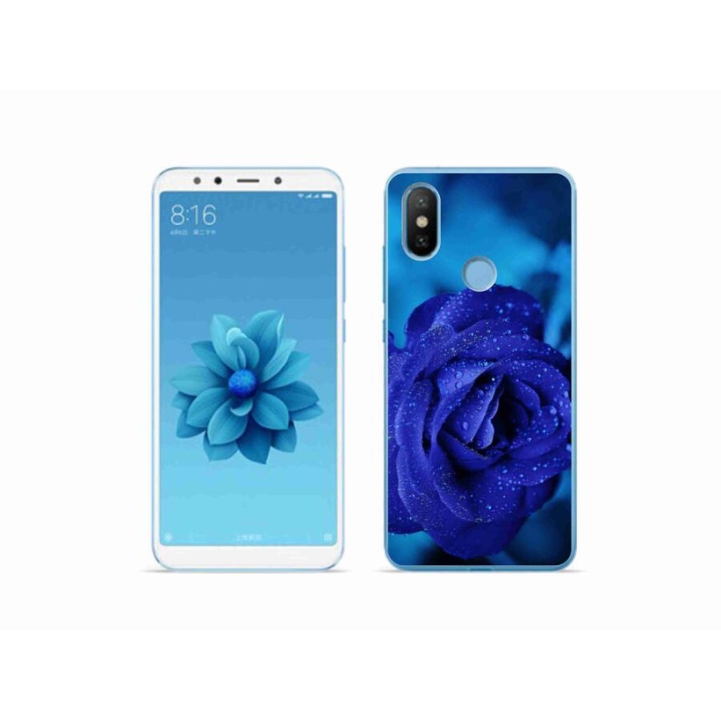 Gelový obal mmCase na mobil Xiaomi Mi A2 - modrá růže