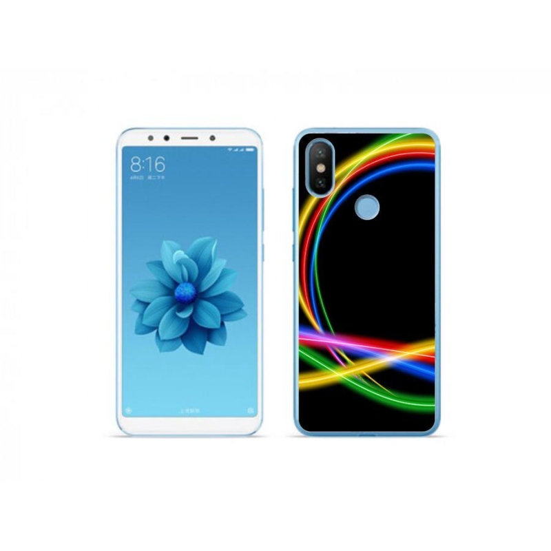 Gelový obal mmCase na mobil Xiaomi Mi A2 - neonové kruhy