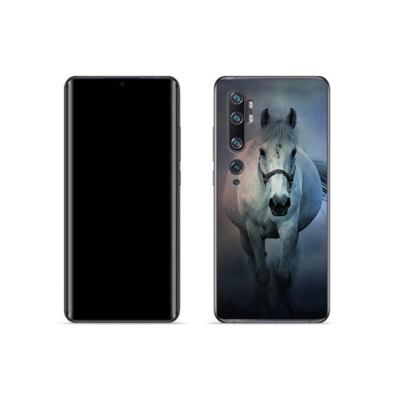 Gelový obal mmCase na mobil Xiaomi Mi Note 10 - běžící bílý kůň