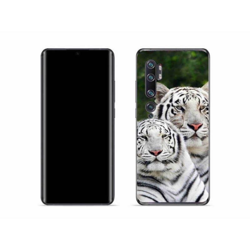 Gelový obal mmCase na mobil Xiaomi Mi Note 10 - bílí tygři