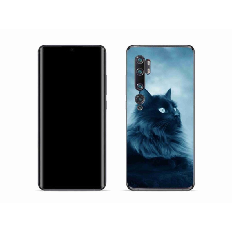 Gelový obal mmCase na mobil Xiaomi Mi Note 10 - černá kočka 1