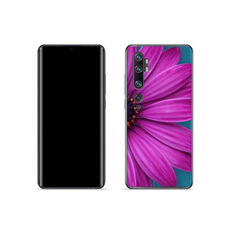 Gelový obal mmCase na mobil Xiaomi Mi Note 10 - fialová kopretina