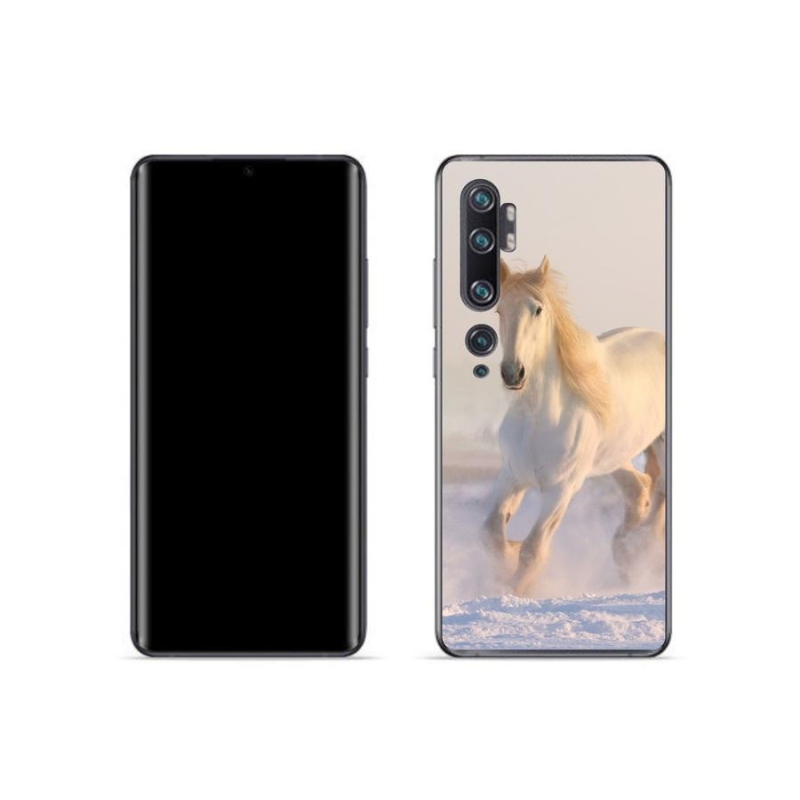 Gelový obal mmCase na mobil Xiaomi Mi Note 10 - kůň ve sněhu