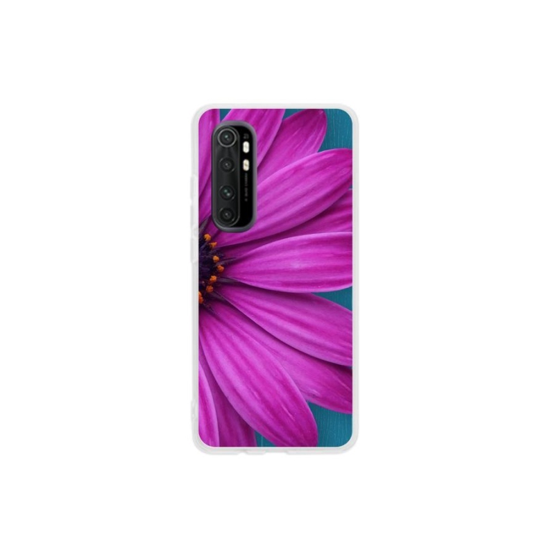 Gelový obal mmCase na mobil Xiaomi Mi Note 10 Lite - fialová kopretina